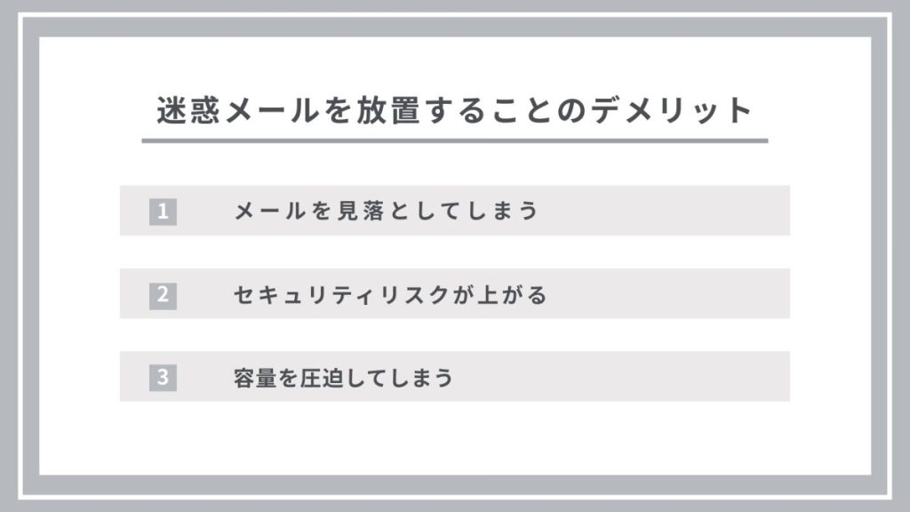 迷惑メールを放置することのデメリット