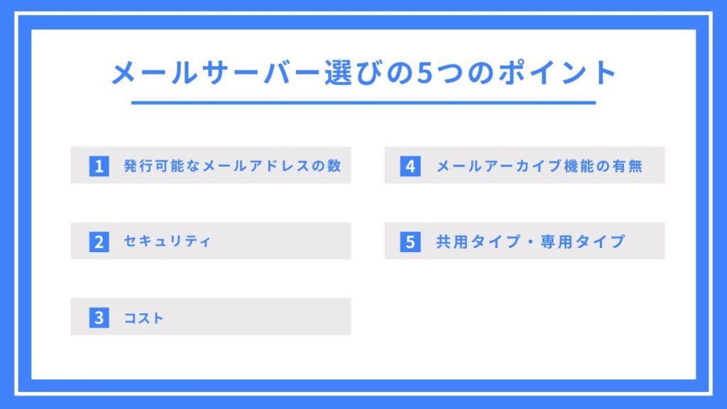 メールサーバー選びの5つのポイント